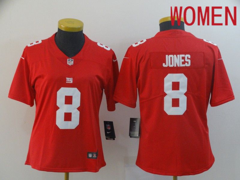 Women New York Giants 8 Jones Red Nike Vapor Untouchable Limited Player NFL Jerseys